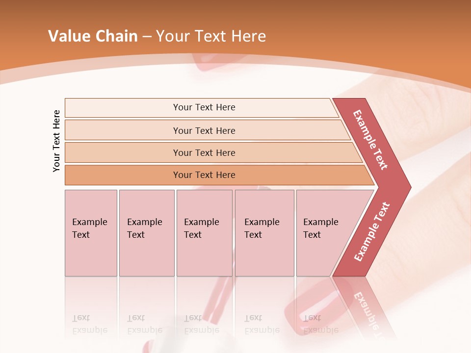 A Woman's Hand With Red Nail Polish On It PowerPoint Template