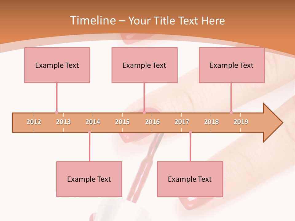 A Woman's Hand With Red Nail Polish On It PowerPoint Template