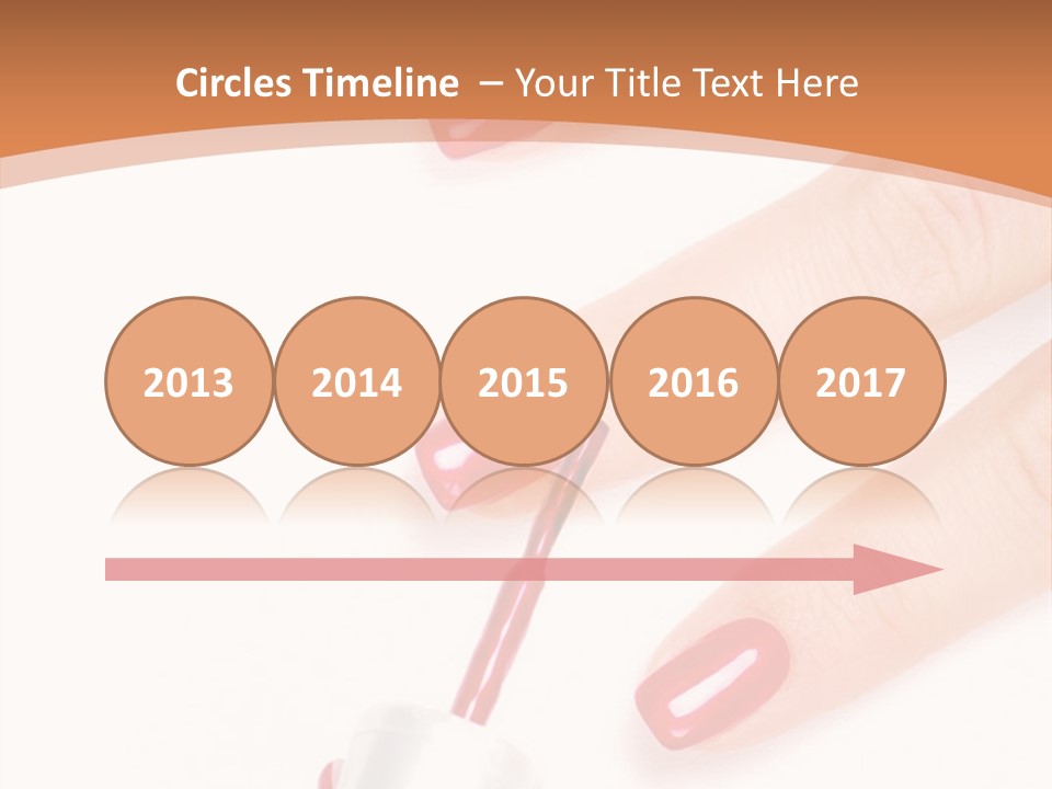 A Woman's Hand With Red Nail Polish On It PowerPoint Template