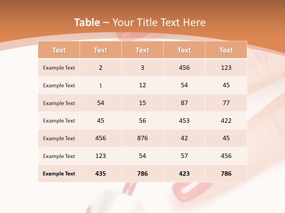 A Woman's Hand With Red Nail Polish On It PowerPoint Template