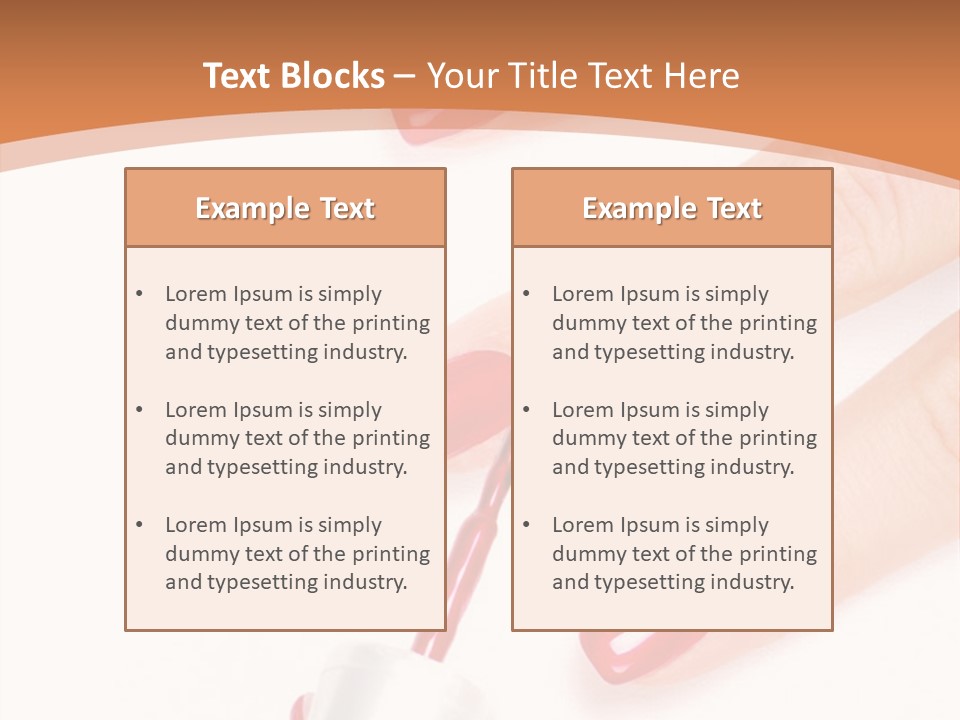 A Woman's Hand With Red Nail Polish On It PowerPoint Template