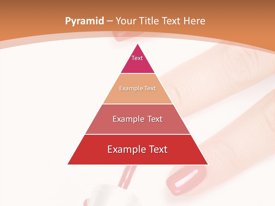 A Woman's Hand With Red Nail Polish On It PowerPoint Template