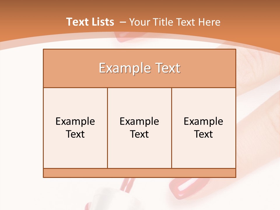 A Woman's Hand With Red Nail Polish On It PowerPoint Template