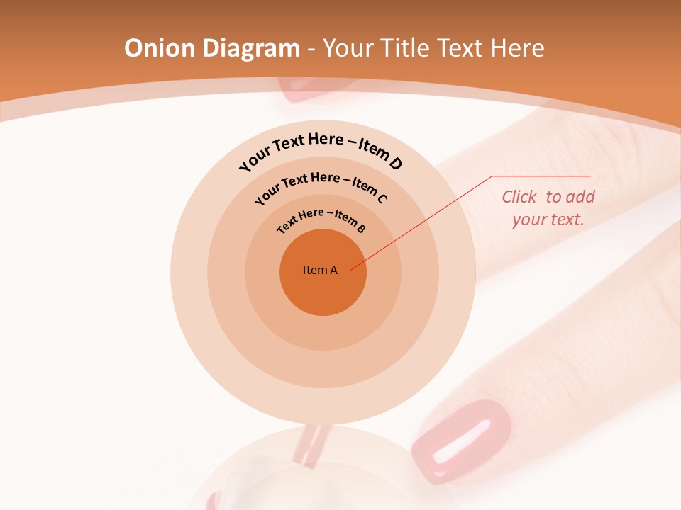 A Woman's Hand With Red Nail Polish On It PowerPoint Template