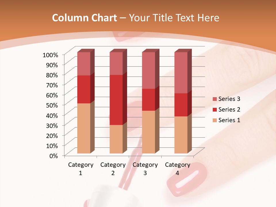 A Woman's Hand With Red Nail Polish On It PowerPoint Template