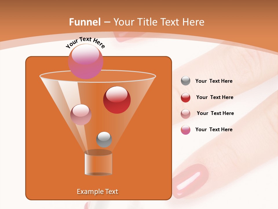 A Woman's Hand With Red Nail Polish On It PowerPoint Template