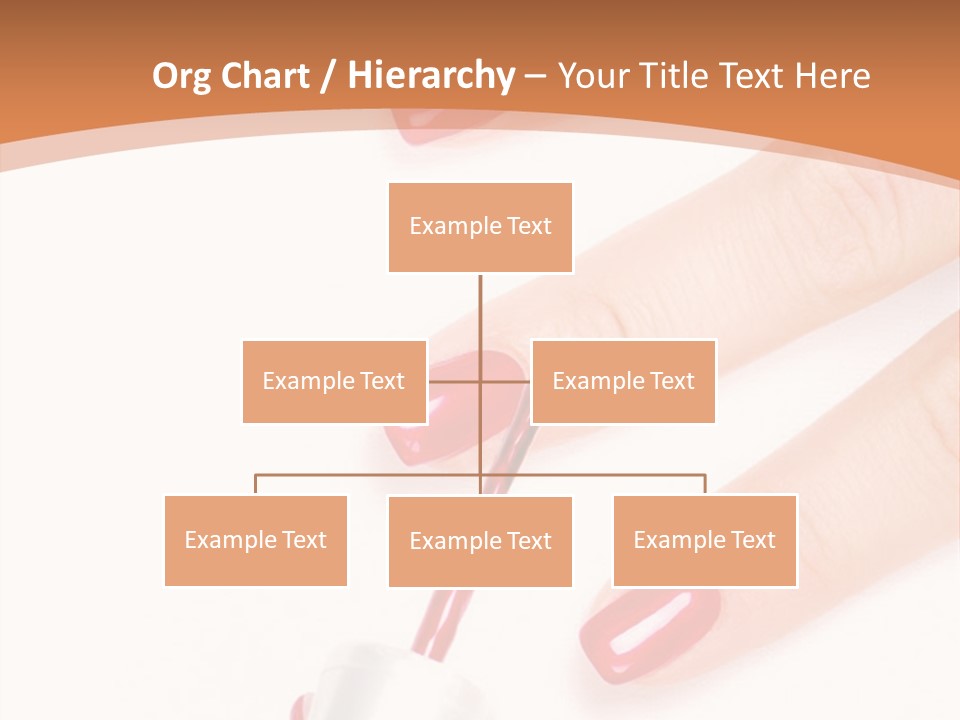 A Woman's Hand With Red Nail Polish On It PowerPoint Template