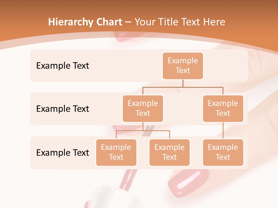 A Woman's Hand With Red Nail Polish On It PowerPoint Template