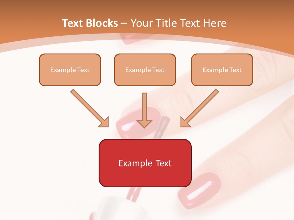 A Woman's Hand With Red Nail Polish On It PowerPoint Template