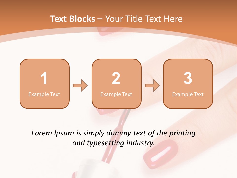 A Woman's Hand With Red Nail Polish On It PowerPoint Template