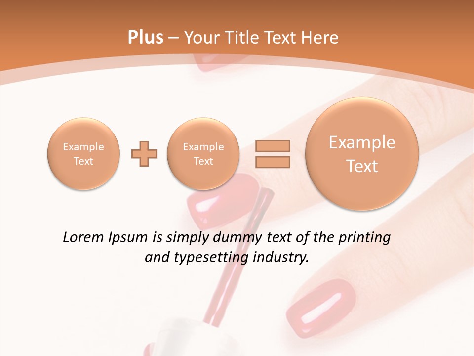 A Woman's Hand With Red Nail Polish On It PowerPoint Template