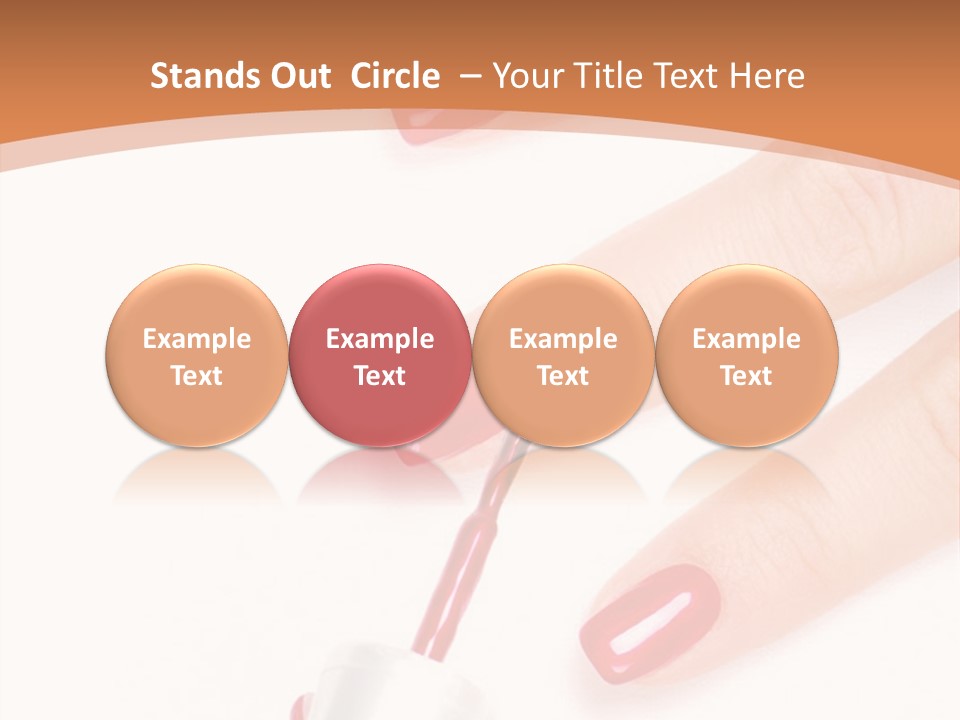 A Woman's Hand With Red Nail Polish On It PowerPoint Template