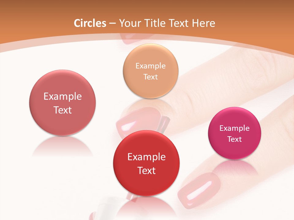A Woman's Hand With Red Nail Polish On It PowerPoint Template