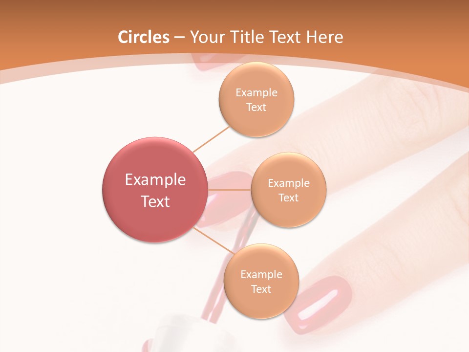 A Woman's Hand With Red Nail Polish On It PowerPoint Template