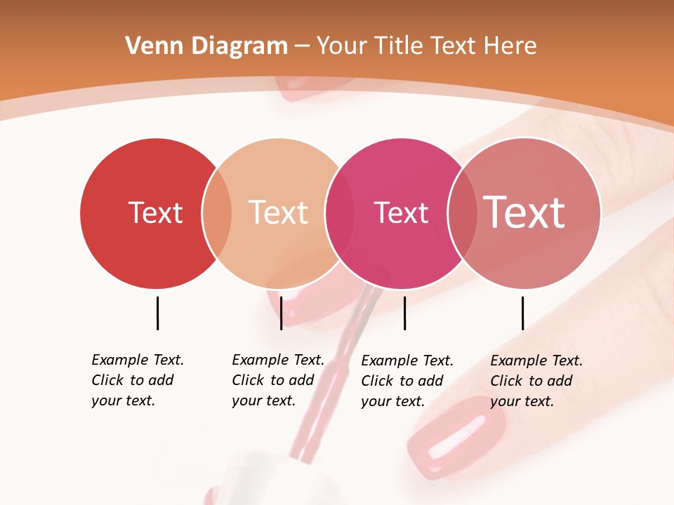A Woman's Hand With Red Nail Polish On It PowerPoint Template