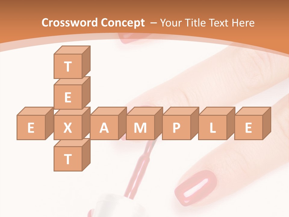 A Woman's Hand With Red Nail Polish On It PowerPoint Template