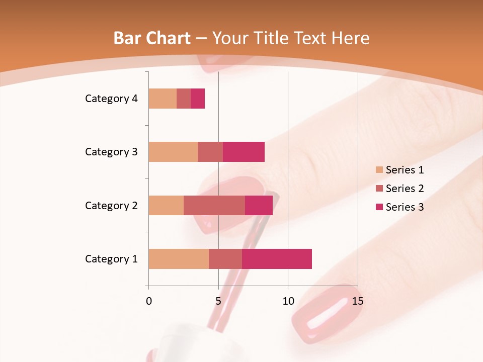 A Woman's Hand With Red Nail Polish On It PowerPoint Template