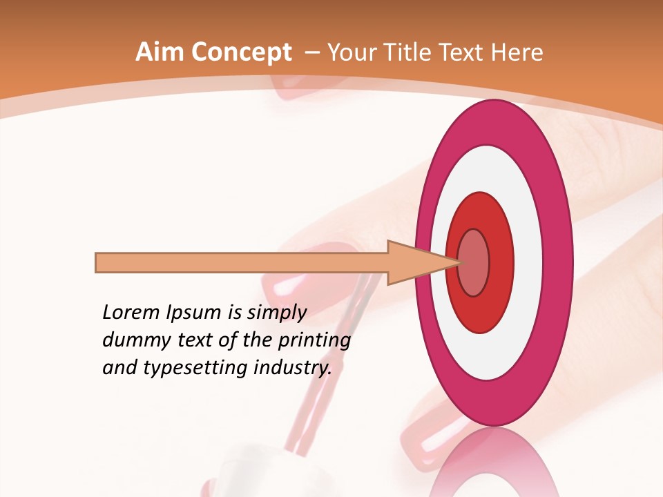 A Woman's Hand With Red Nail Polish On It PowerPoint Template