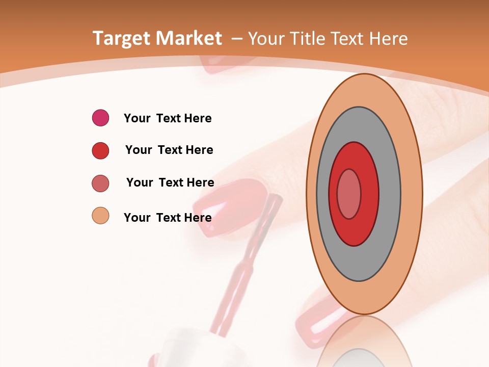 A Woman's Hand With Red Nail Polish On It PowerPoint Template