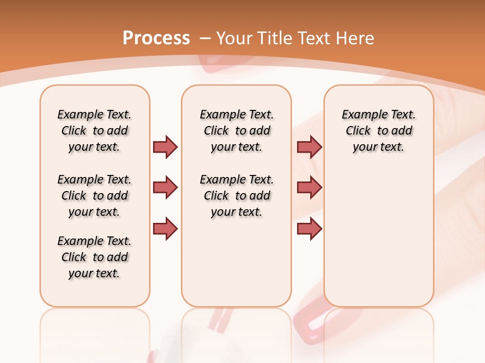 A Woman's Hand With Red Nail Polish On It PowerPoint Template