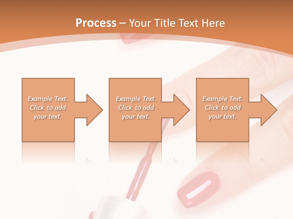 A Woman's Hand With Red Nail Polish On It PowerPoint Template