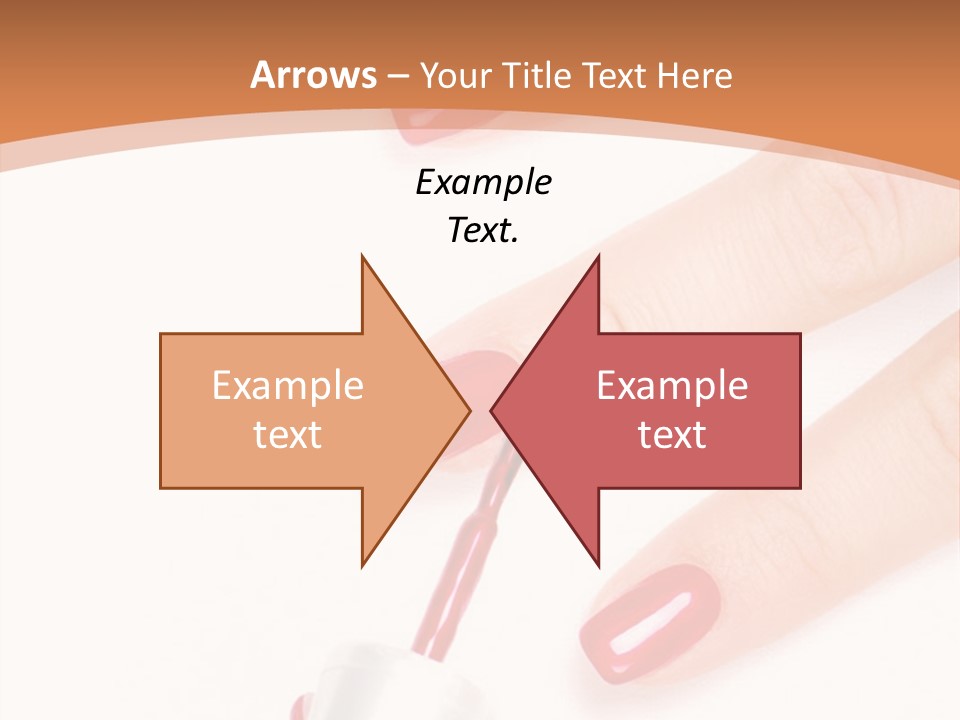 A Woman's Hand With Red Nail Polish On It PowerPoint Template