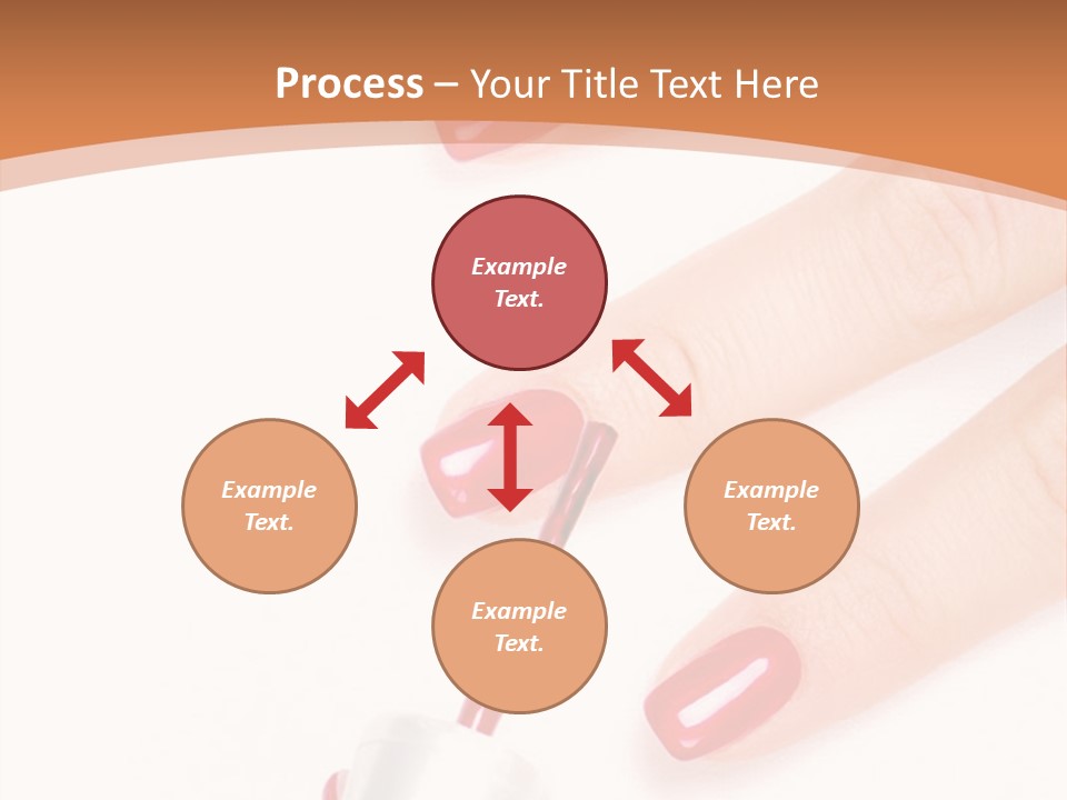 A Woman's Hand With Red Nail Polish On It PowerPoint Template