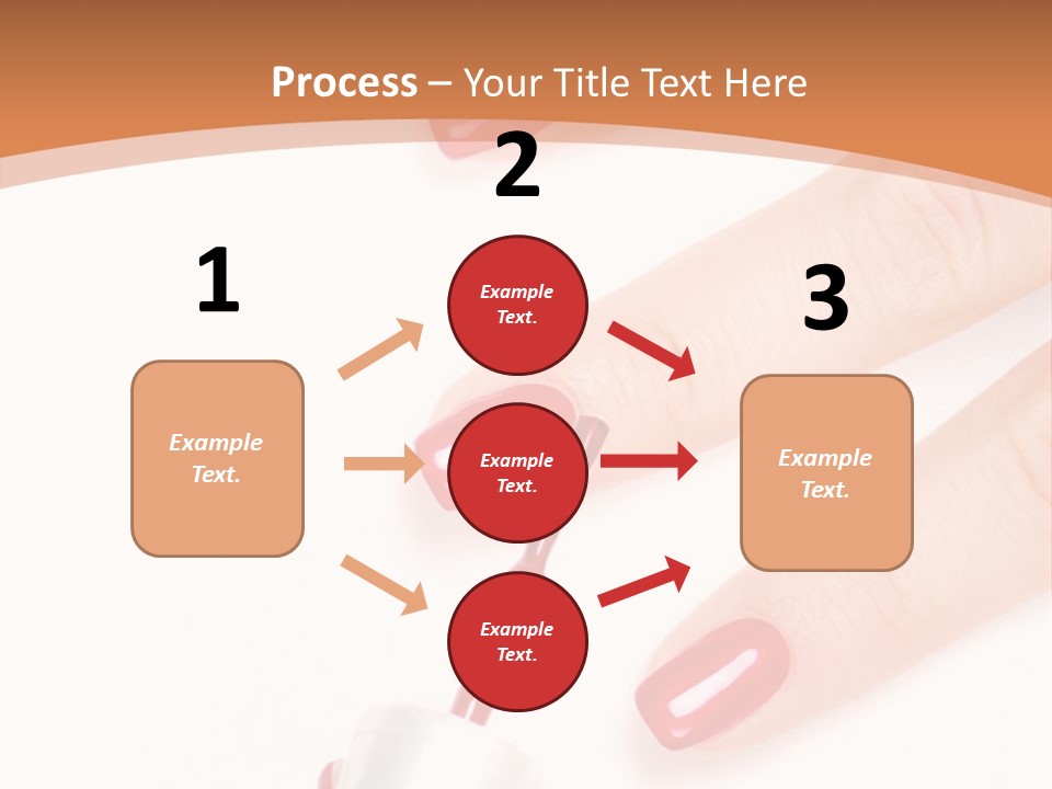 A Woman's Hand With Red Nail Polish On It PowerPoint Template