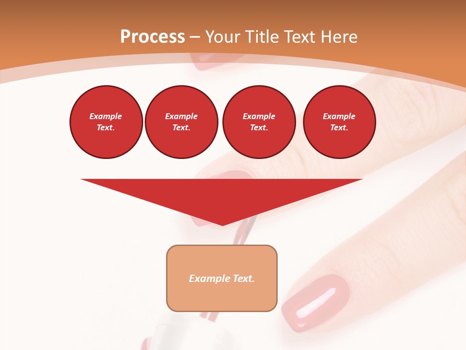 A Woman's Hand With Red Nail Polish On It PowerPoint Template