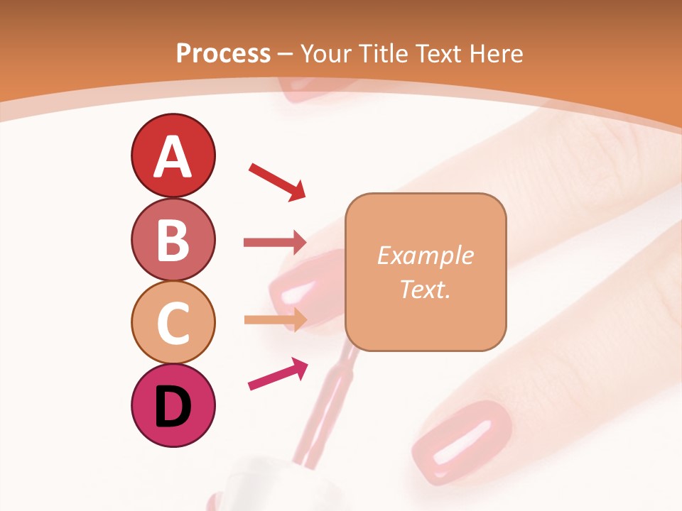 A Woman's Hand With Red Nail Polish On It PowerPoint Template