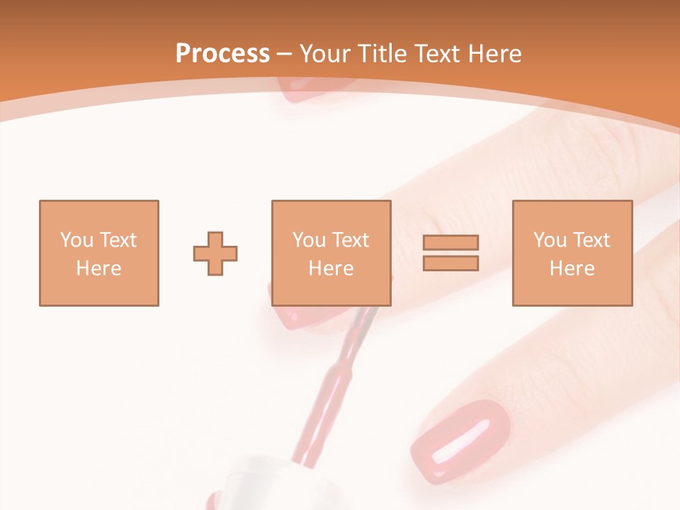 A Woman's Hand With Red Nail Polish On It PowerPoint Template