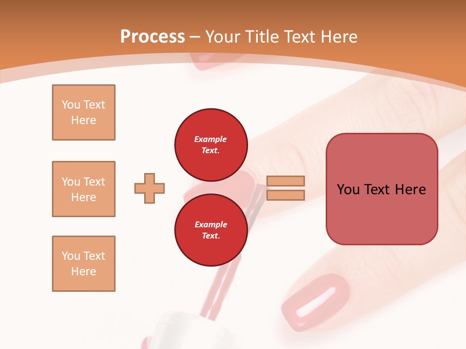 A Woman's Hand With Red Nail Polish On It PowerPoint Template