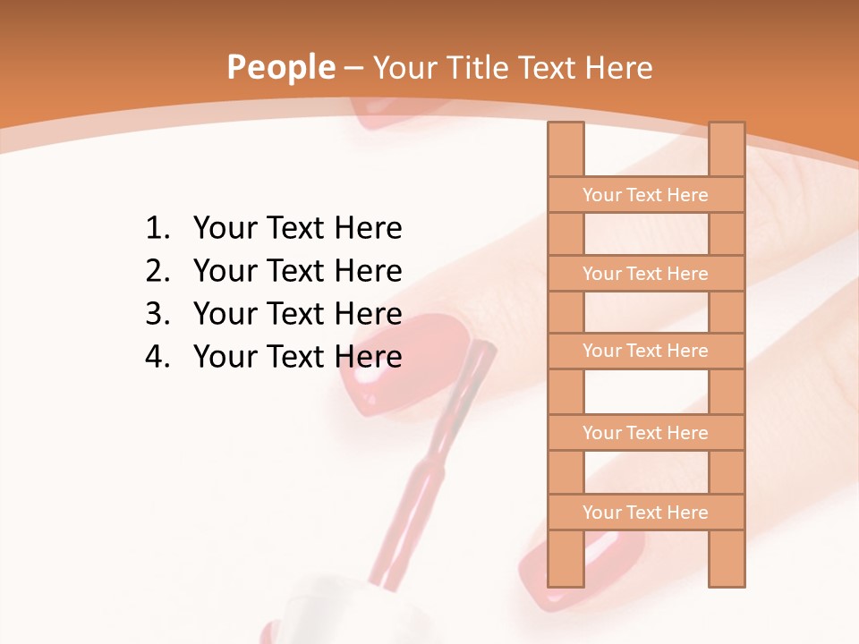 A Woman's Hand With Red Nail Polish On It PowerPoint Template