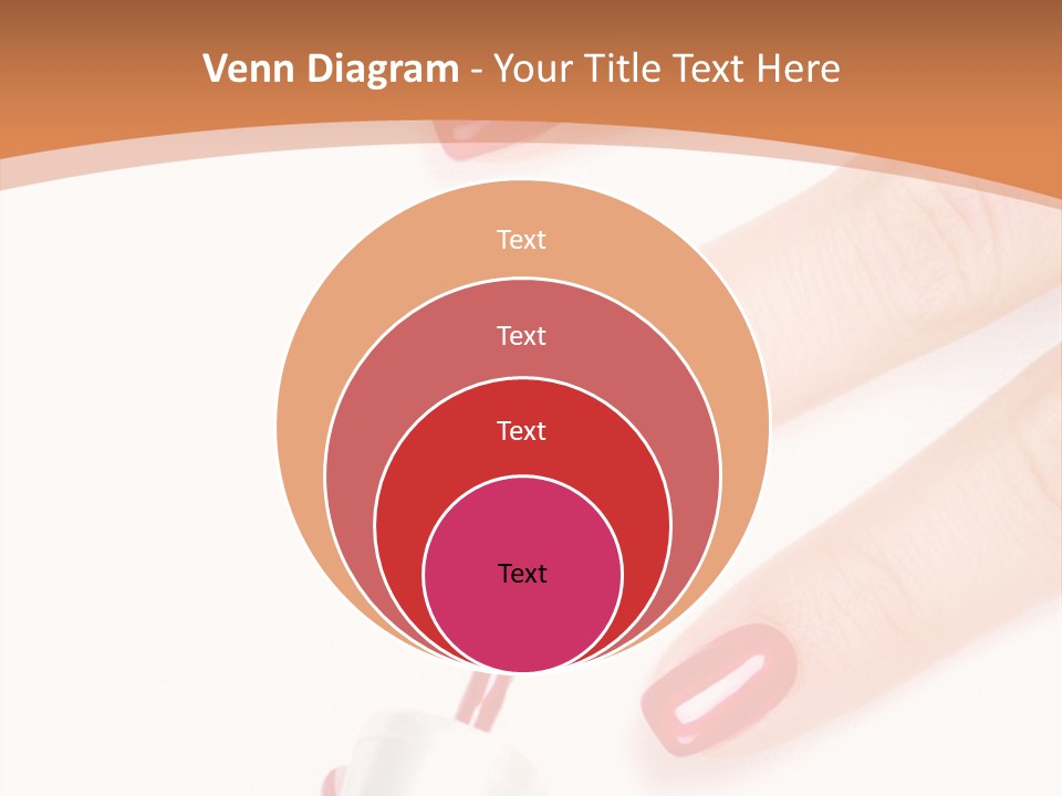 A Woman's Hand With Red Nail Polish On It PowerPoint Template