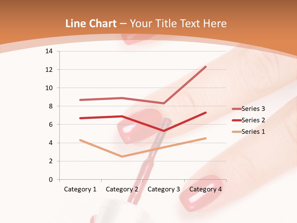 A Woman's Hand With Red Nail Polish On It PowerPoint Template