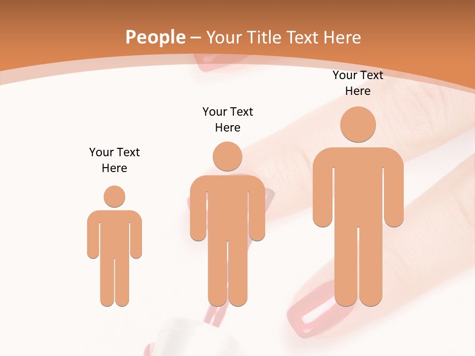 A Woman's Hand With Red Nail Polish On It PowerPoint Template