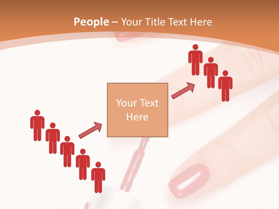 A Woman's Hand With Red Nail Polish On It PowerPoint Template