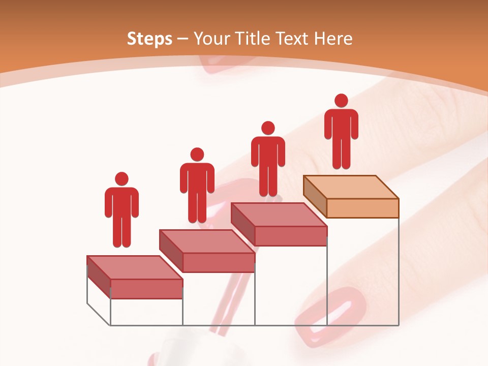 A Woman's Hand With Red Nail Polish On It PowerPoint Template