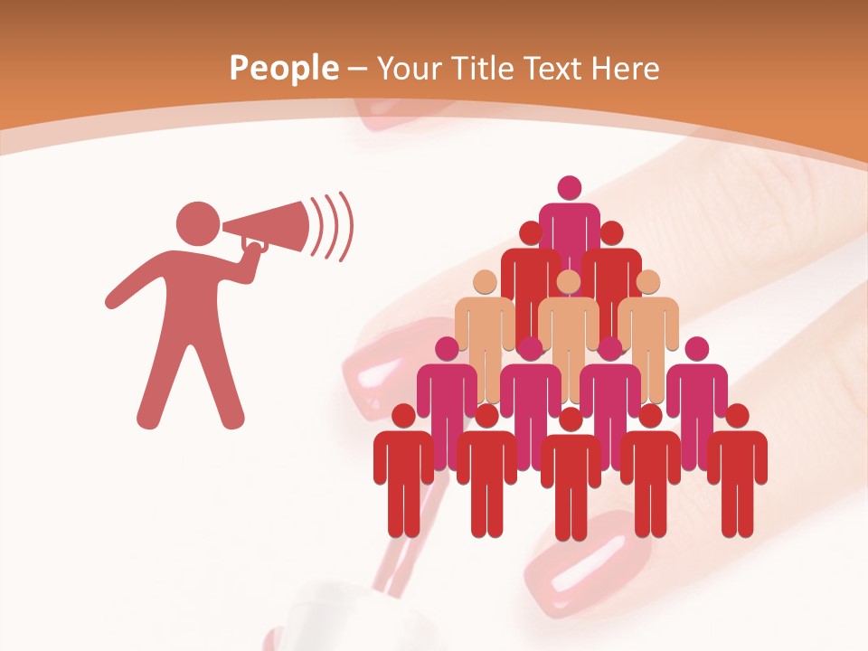 A Woman's Hand With Red Nail Polish On It PowerPoint Template