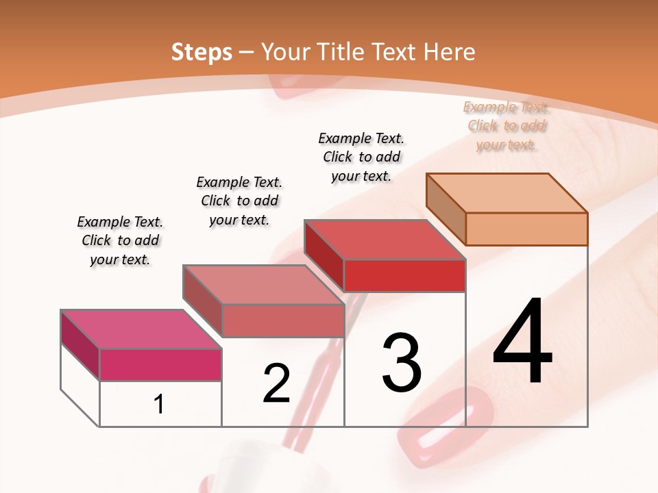A Woman's Hand With Red Nail Polish On It PowerPoint Template
