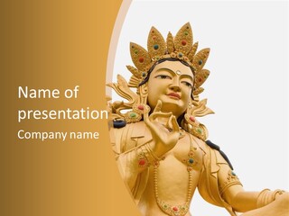 A Buddha Statue With A White Background PowerPoint Template