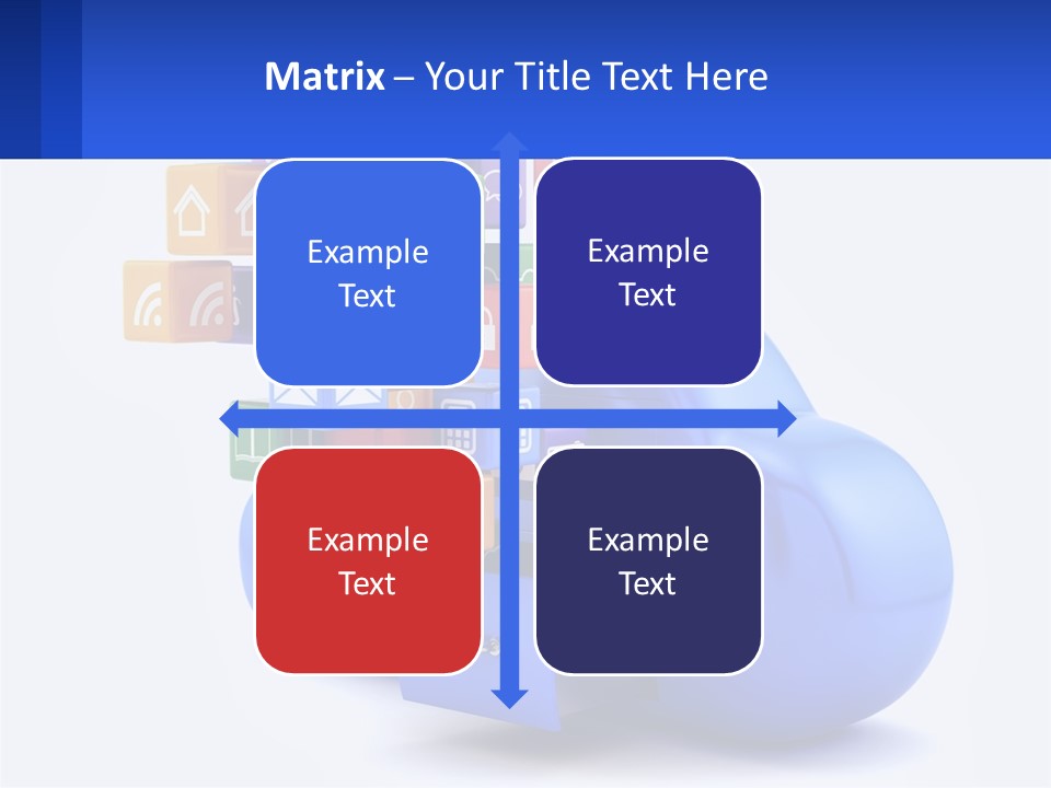 A Blue Cloud Filled With Colorful Blocks And Icons PowerPoint Template