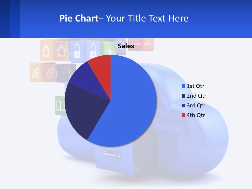 A Blue Cloud Filled With Colorful Blocks And Icons PowerPoint Template