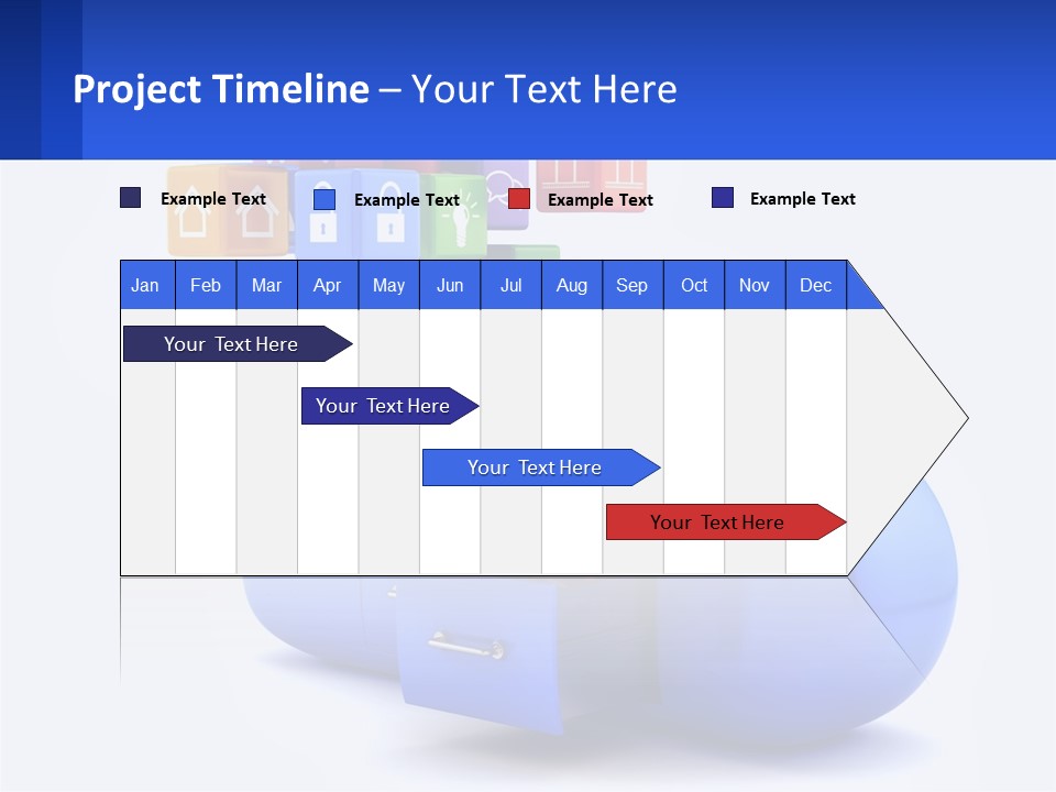 A Blue Cloud Filled With Colorful Blocks And Icons PowerPoint Template