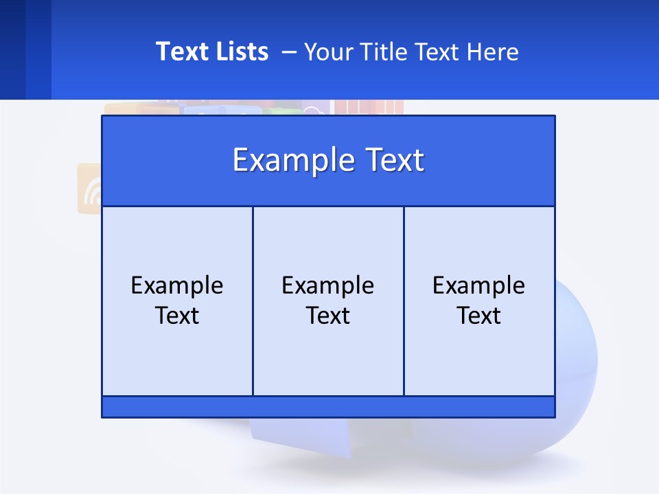 A Blue Cloud Filled With Colorful Blocks And Icons PowerPoint Template