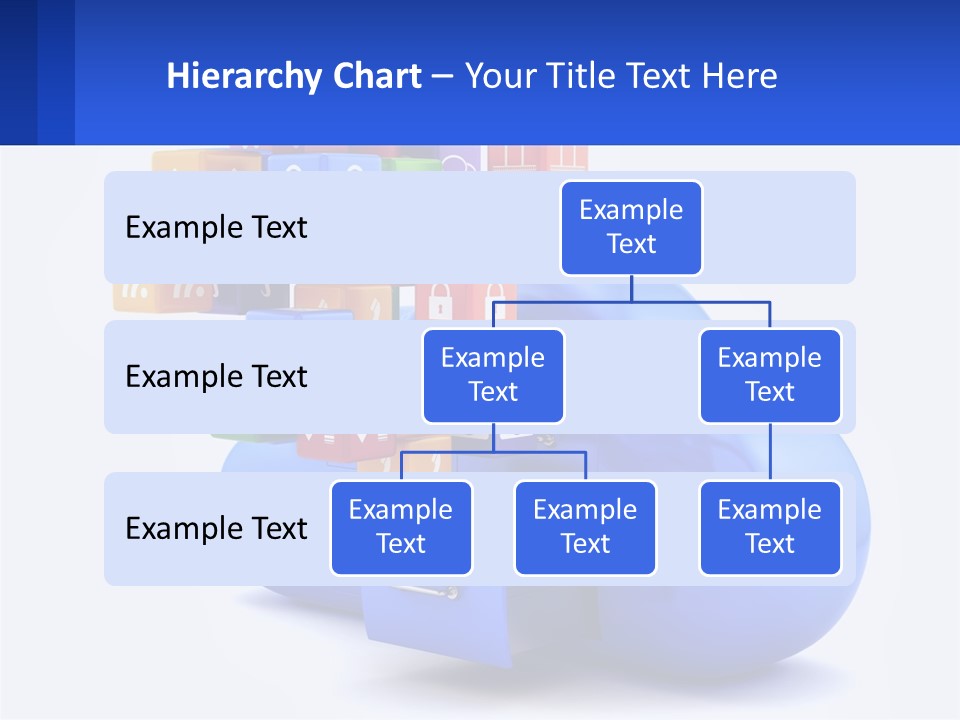 A Blue Cloud Filled With Colorful Blocks And Icons PowerPoint Template