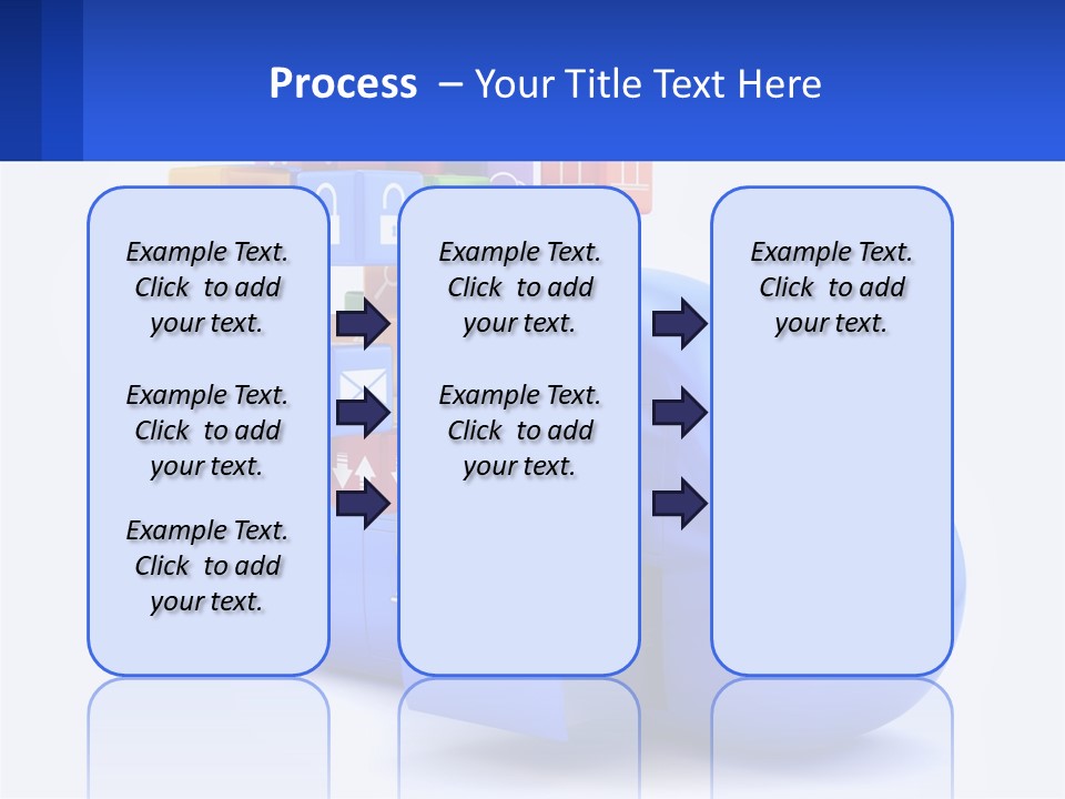 A Blue Cloud Filled With Colorful Blocks And Icons PowerPoint Template