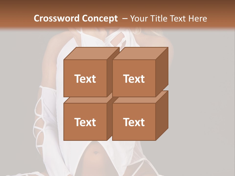 A Woman In White Lingerie Sitting On The Floor PowerPoint Template