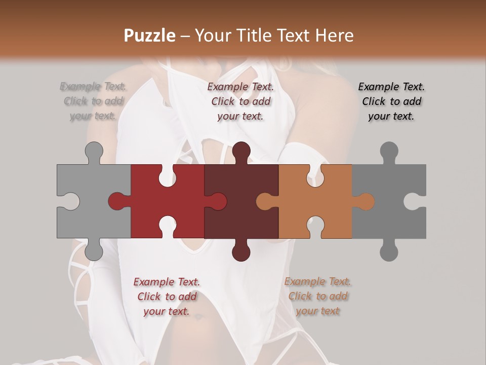 A Woman In White Lingerie Sitting On The Floor PowerPoint Template