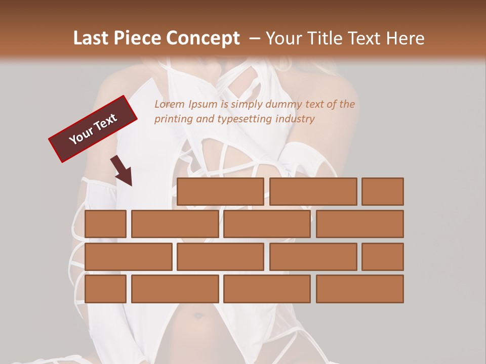 A Woman In White Lingerie Sitting On The Floor PowerPoint Template